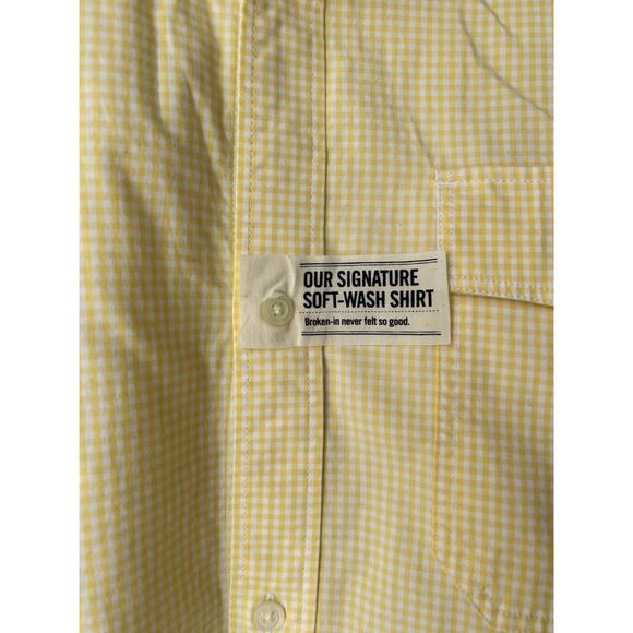 Banana Republic Shirt Mens XXL Tall Soft Wash Button Up Oxford Cotton Yellow - Picture 4 of 9